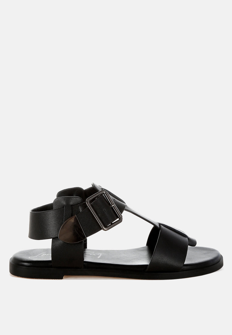 gladiator flat sandals by ruw#color_black