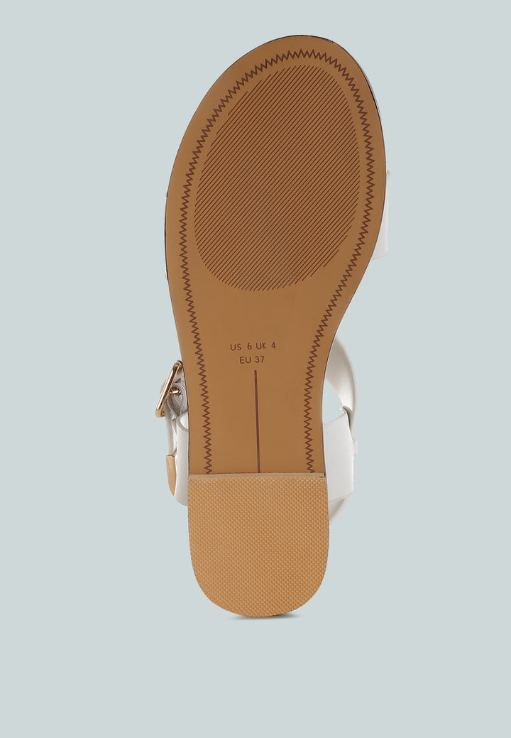gladiator flat sandals by ruw#color_white