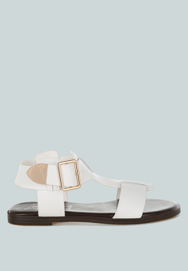 gladiator flat sandals by ruw#color_white