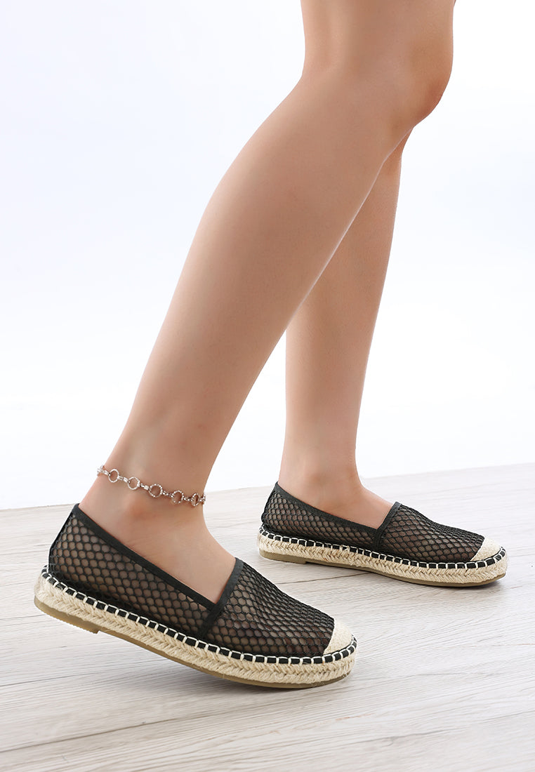 manara mesh espadrille loafers#color_black