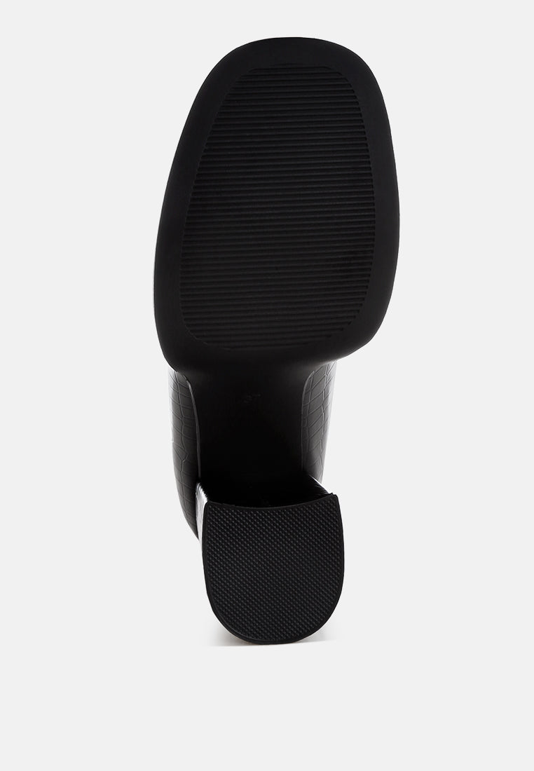 edwina chunky penny strap heeled loafers#color_black