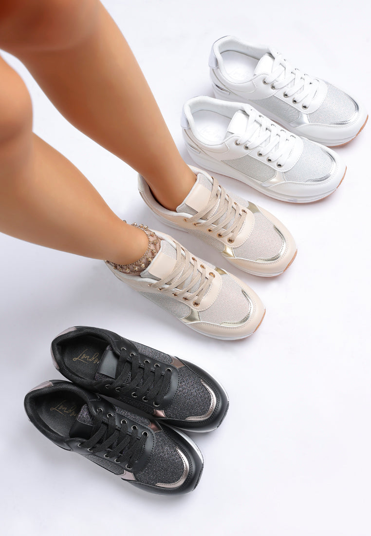 vespera faux leather & mesh sneakers#color_black