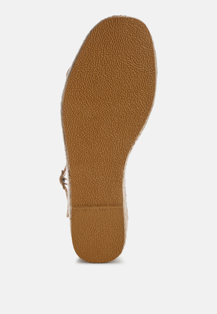 amilta buckle detail espadrille wedges#color_beige