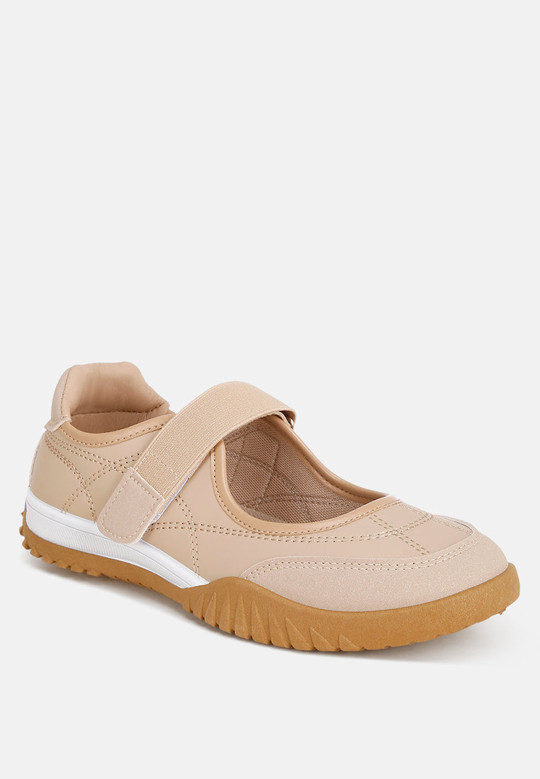 Kairus Adjustable Strap Closure Sneakers#color_beige-smooth