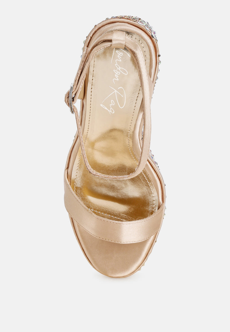 mosaic embellished wedge party sandals by ruw#color_gold