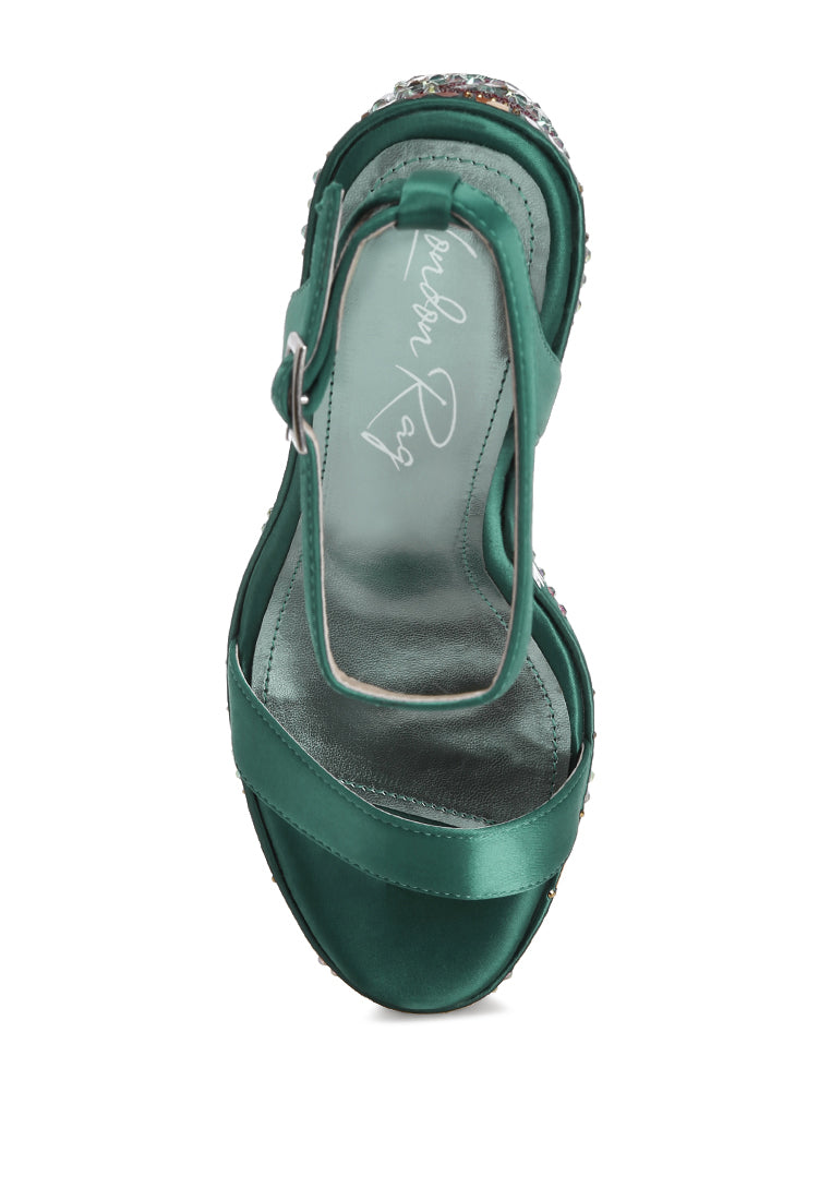 mosaic embellished wedge party sandals by ruw#color_green