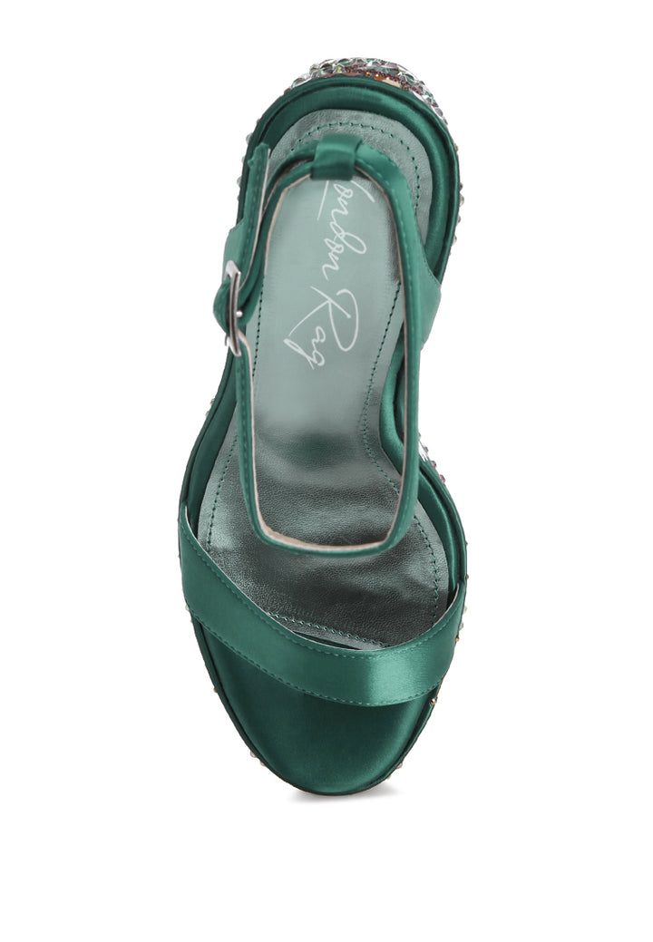 mosaic embellished wedge party sandals by ruw#color_green