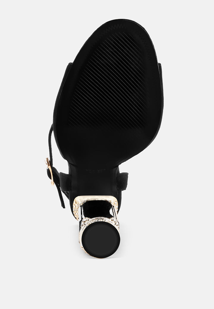 jewel heel sandals#color_black