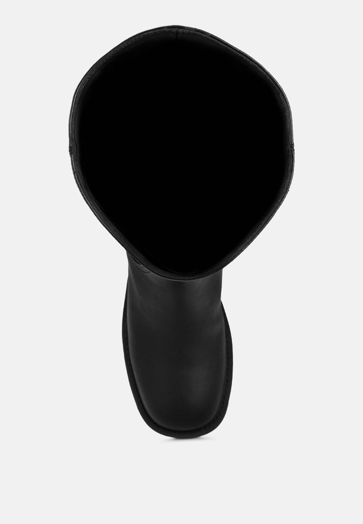 Pinasa Classic Square Toe Calf Boots#color_black-smooth