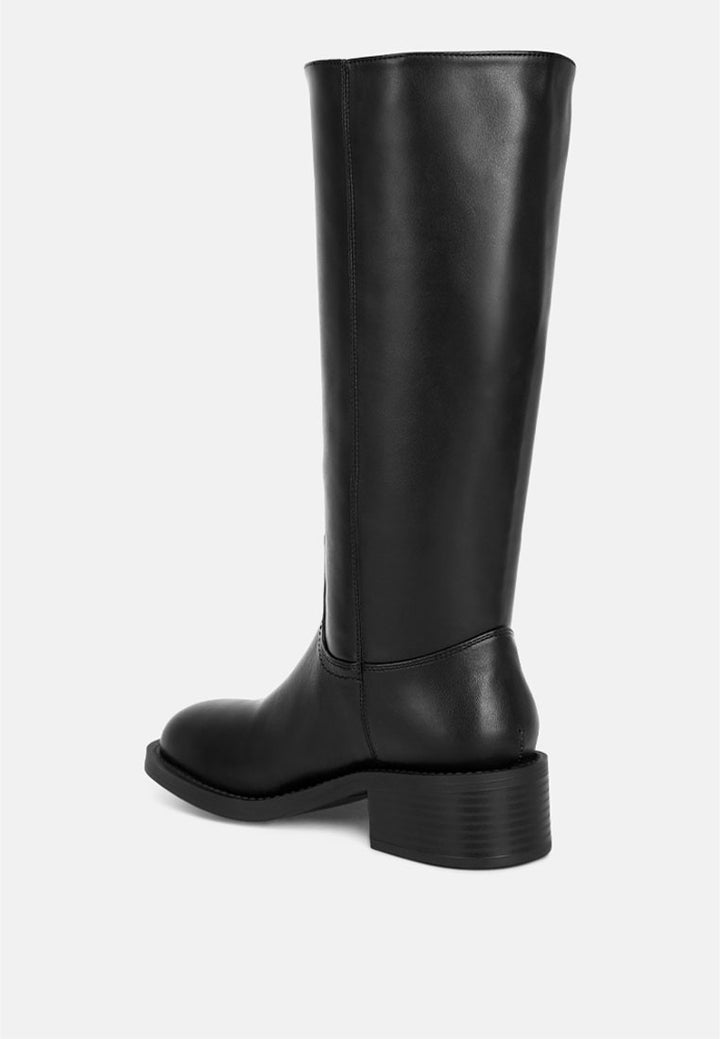 Pinasa Classic Square Toe Calf Boots#color_black-smooth