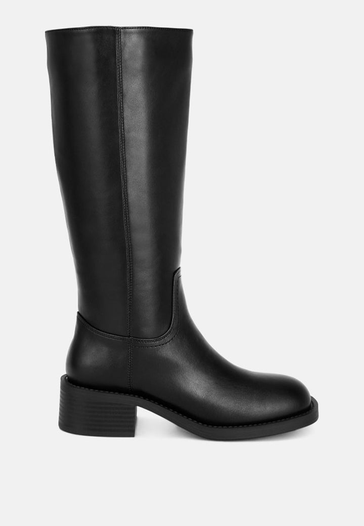 Pinasa Classic Square Toe Calf Boots#color_black-smooth