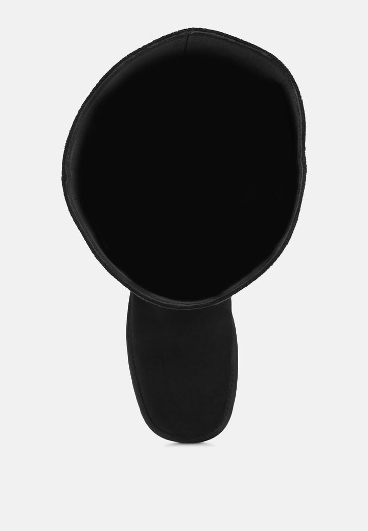 Pinasa Classic Square Toe Calf Boots#color_black-suede