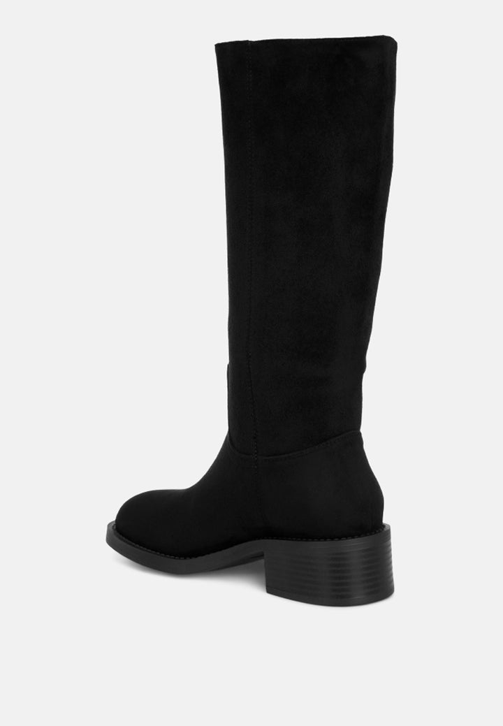 Pinasa Classic Square Toe Calf Boots#color_black-suede