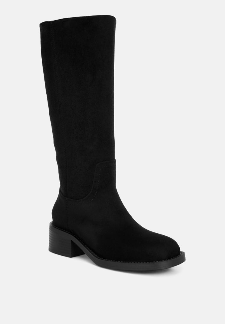 Pinasa Classic Square Toe Calf Boots#color_black-suede