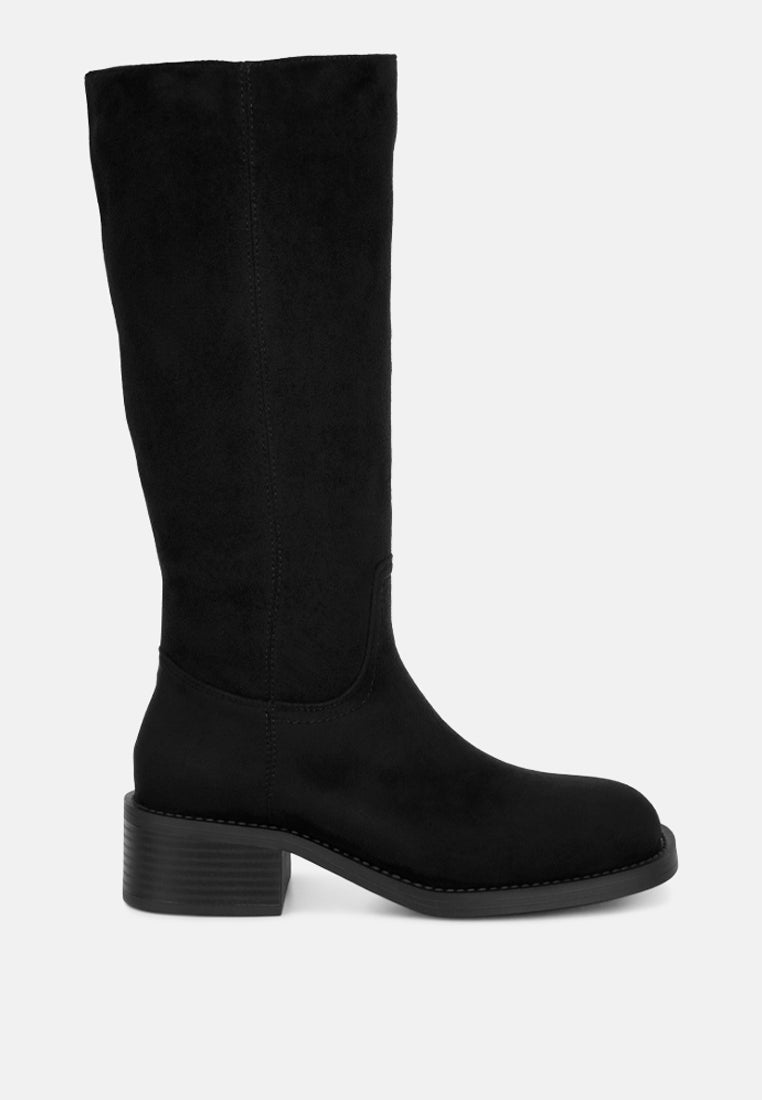 Pinasa Classic Square Toe Calf Boots#color_black-suede
