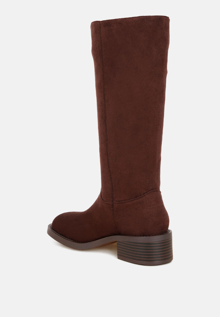 Pinasa Classic Square Toe Calf Boots#color_brown-suede
