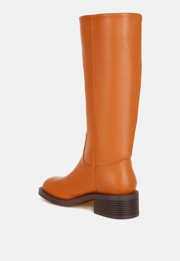 Pinasa Classic Square Toe Calf Boots#color_tan-smooth