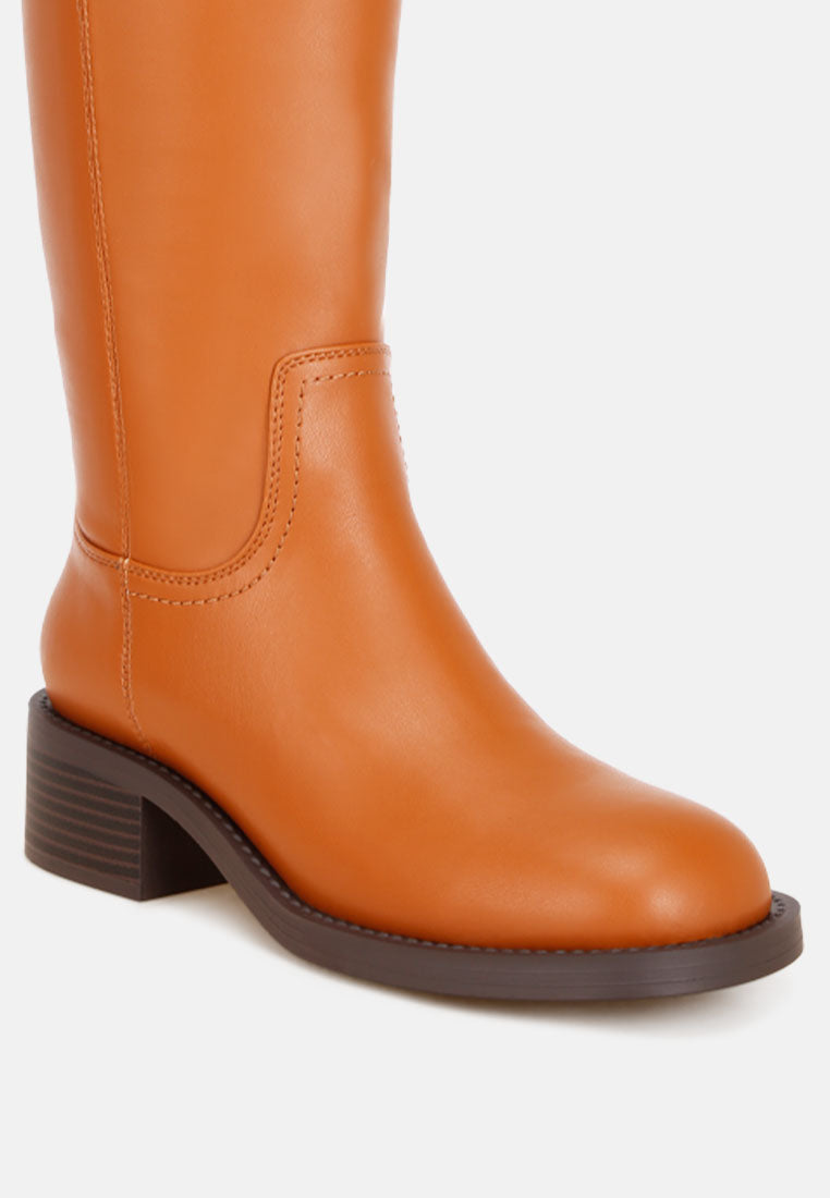 Pinasa Classic Square Toe Calf Boots#color_tan-smooth