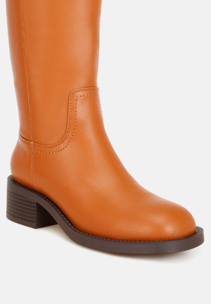 Pinasa Classic Square Toe Calf Boots#color_tan-smooth
