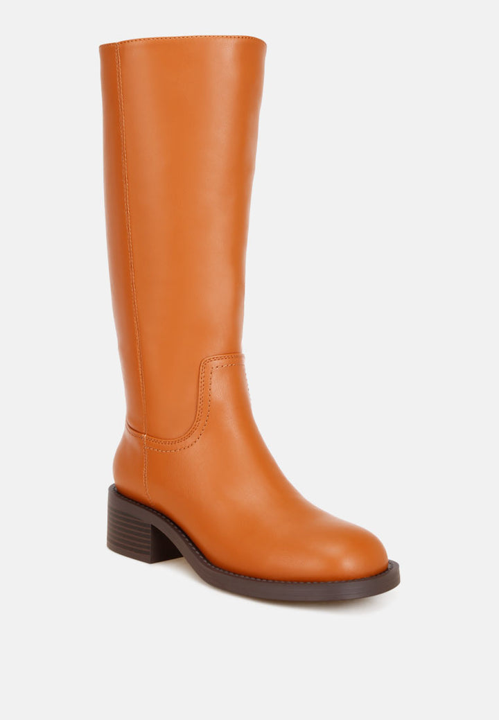 Pinasa Classic Square Toe Calf Boots#color_tan-smooth