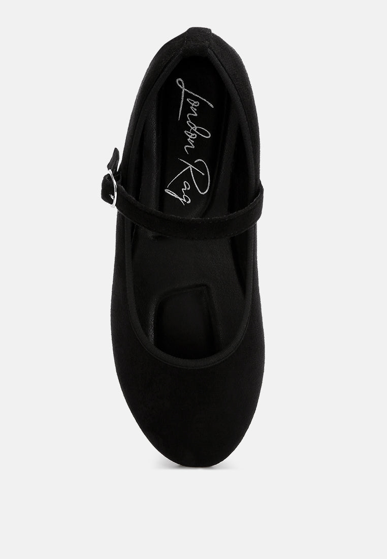Montrose Mid Foot Pin Buckle Ballerinas#color_black-suede