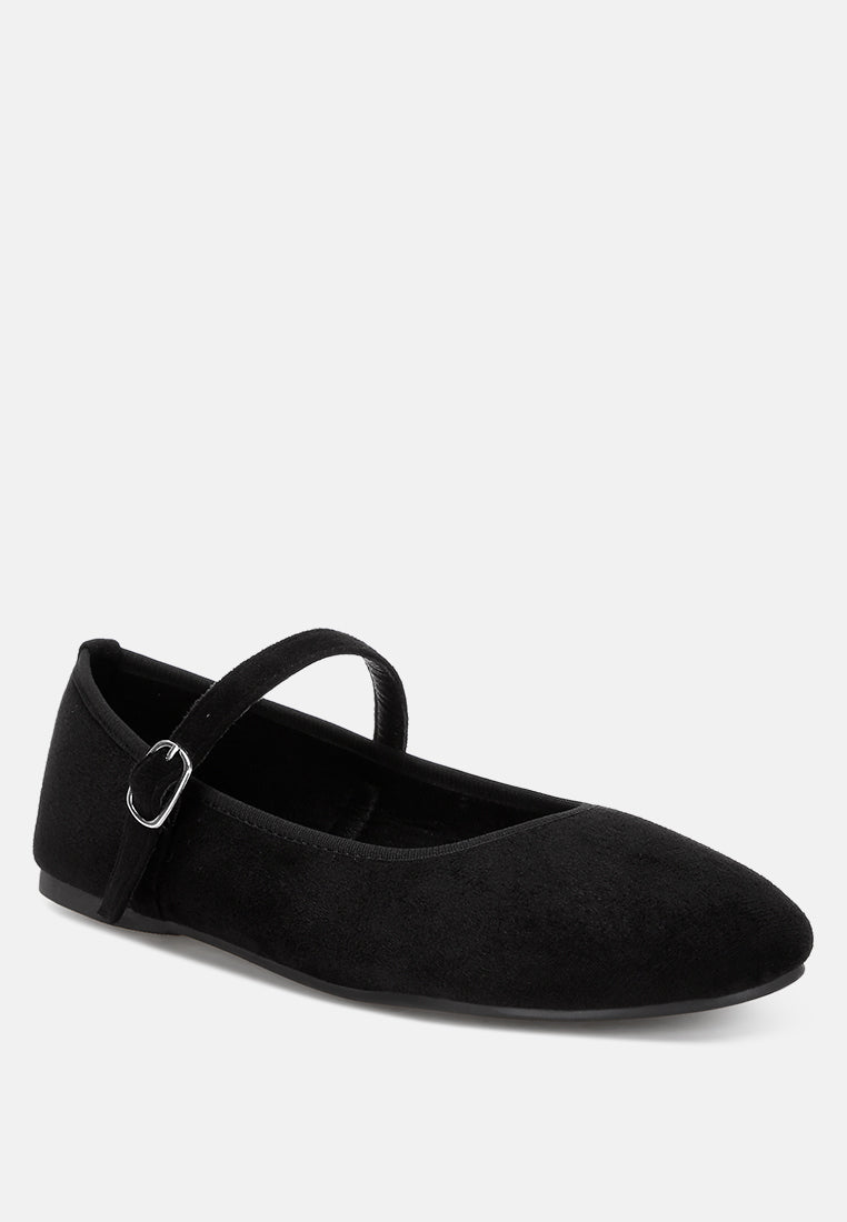 Montrose Mid Foot Pin Buckle Ballerinas#color_black-suede