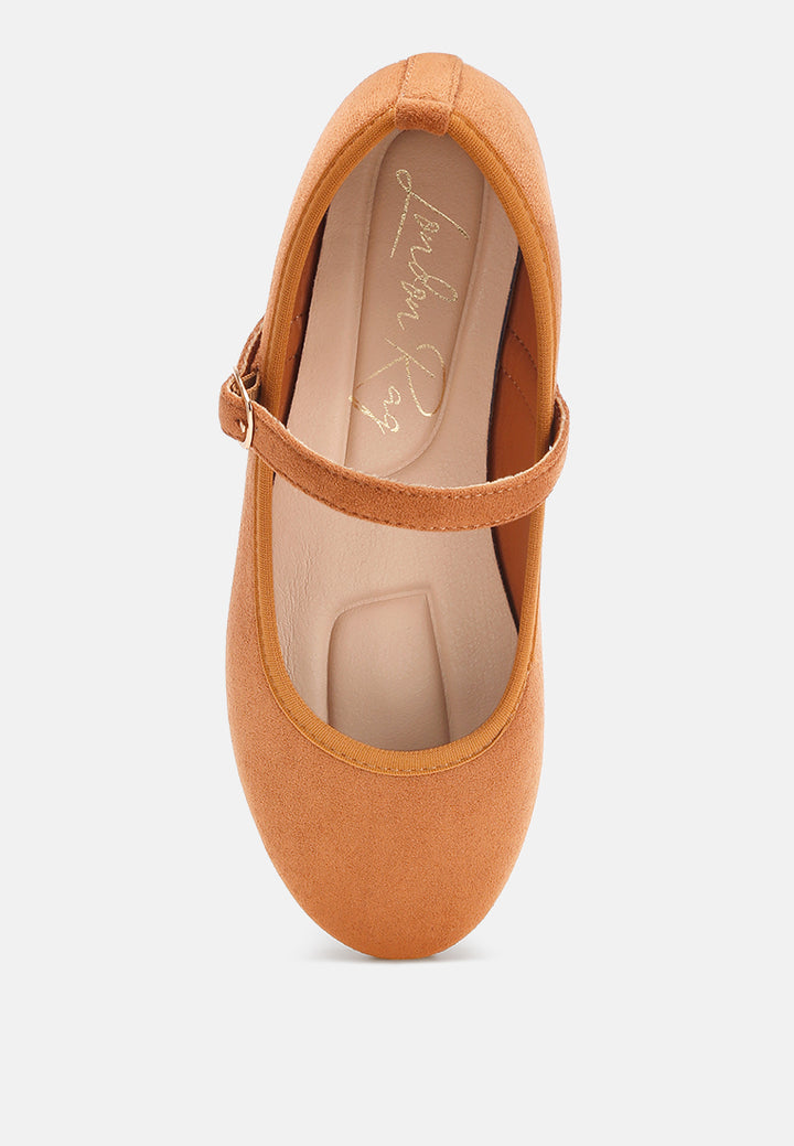 Montrose Mid Foot Pin Buckle Ballerinas#color_tan-suede