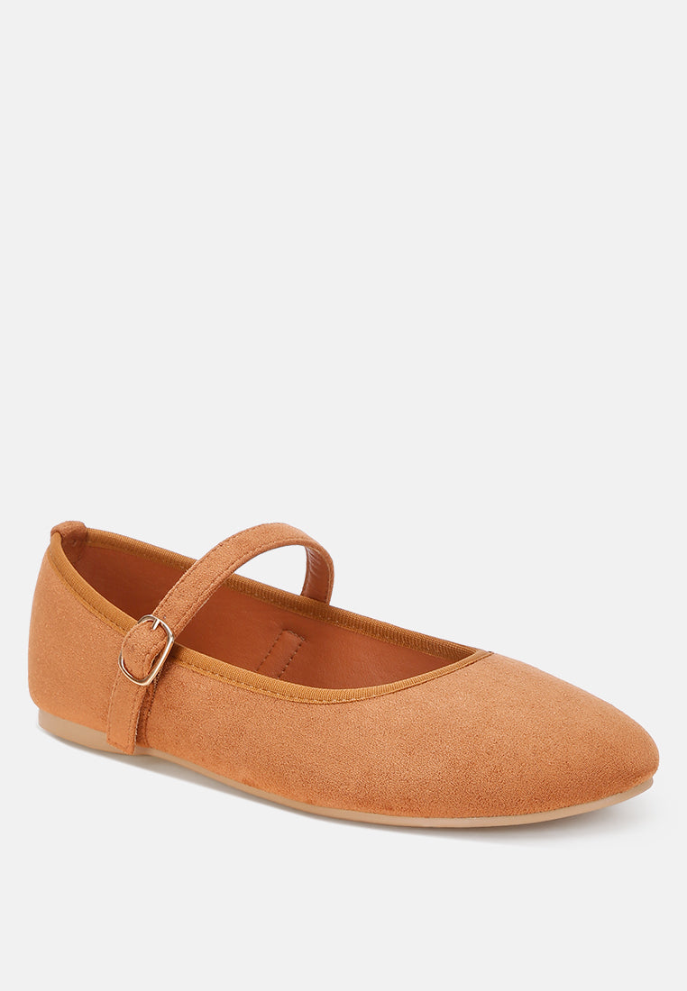 Montrose Mid Foot Pin Buckle Ballerinas#color_tan-suede
