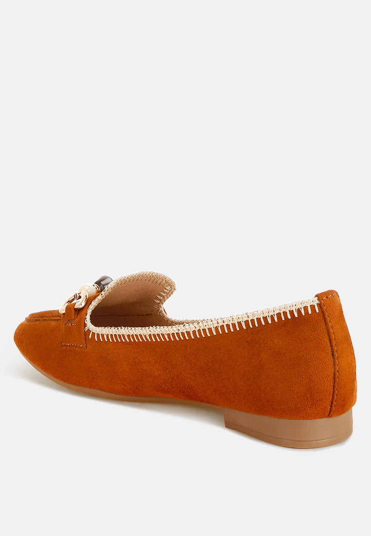 Rothams Bead Embellished Ballet Flats#color_tan-suede