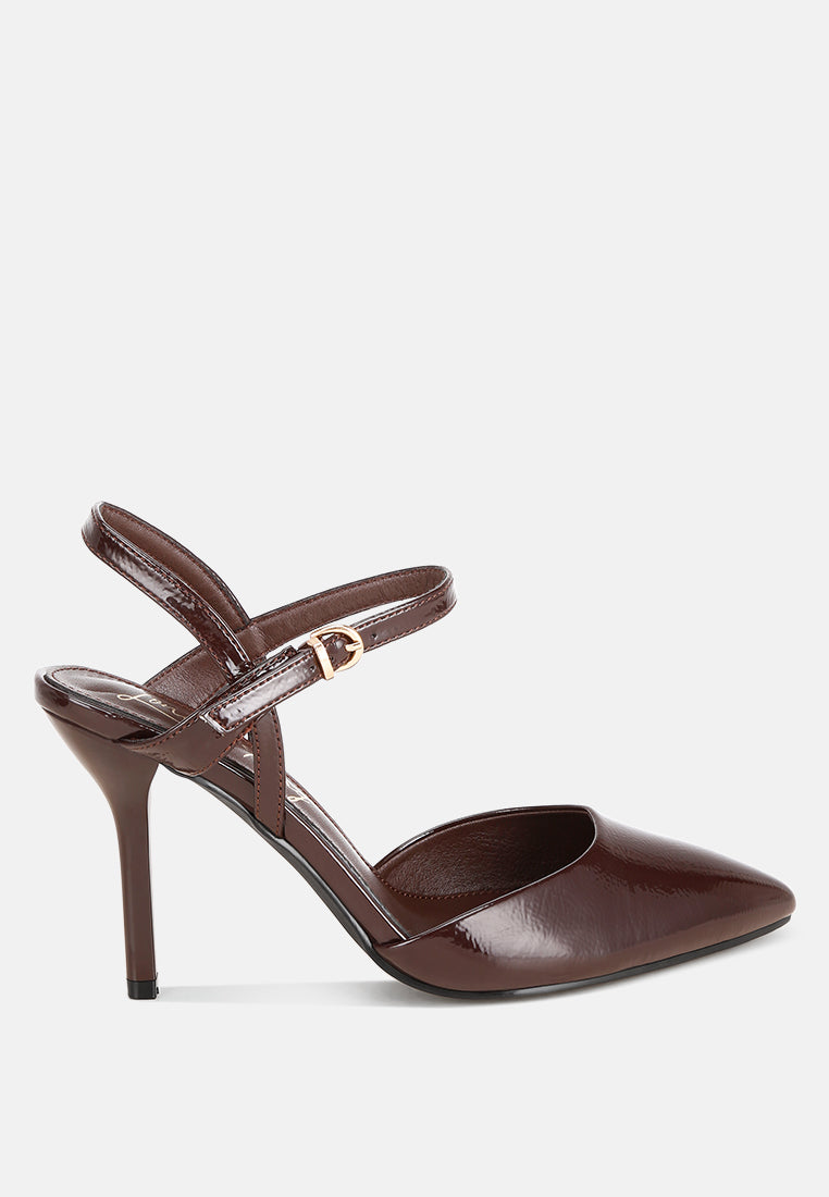 stiletto heel sandals#color_brown