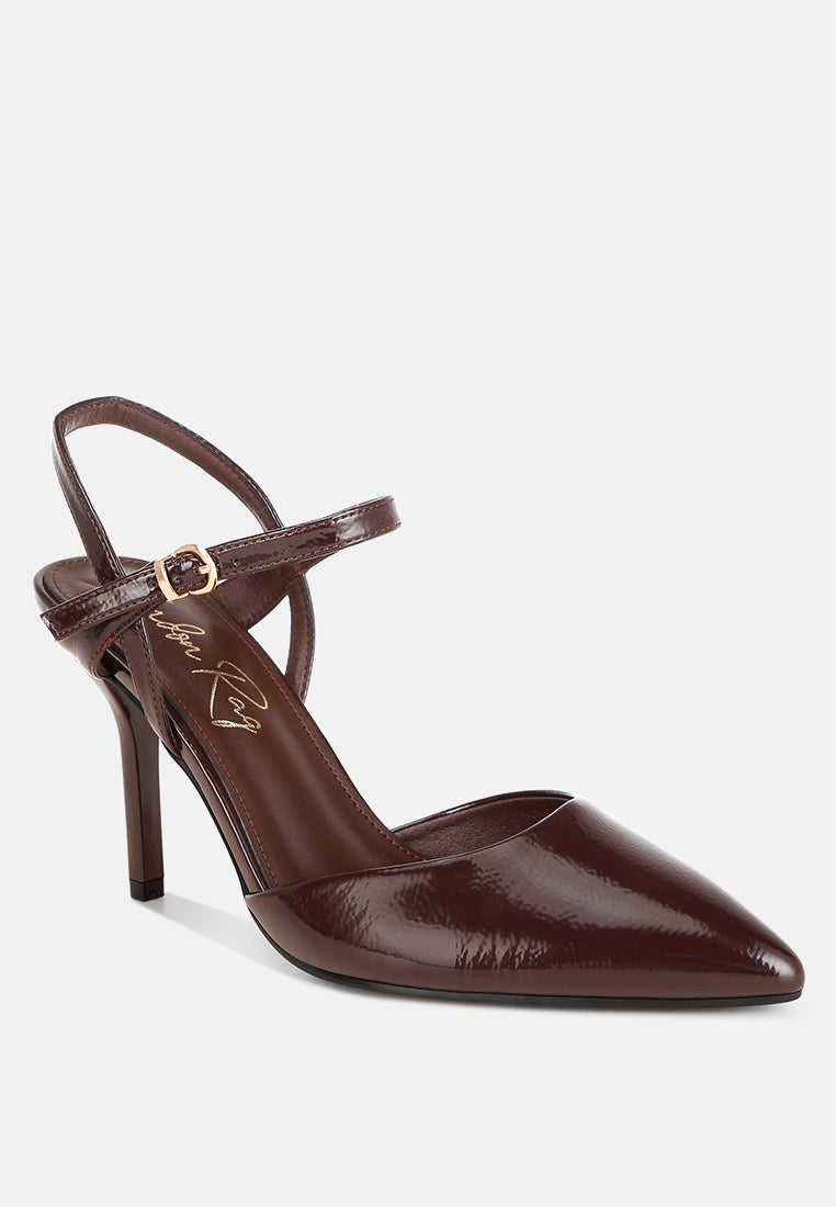 stiletto heel sandals#color_brown