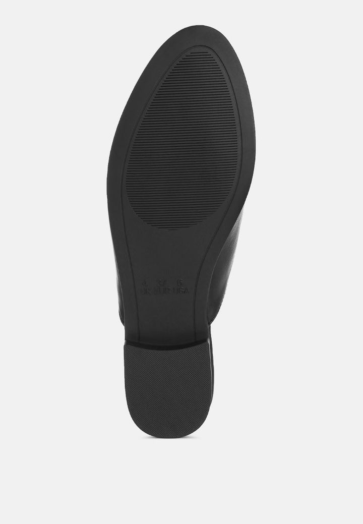 horsebit accent flat mules#color_black-smooth