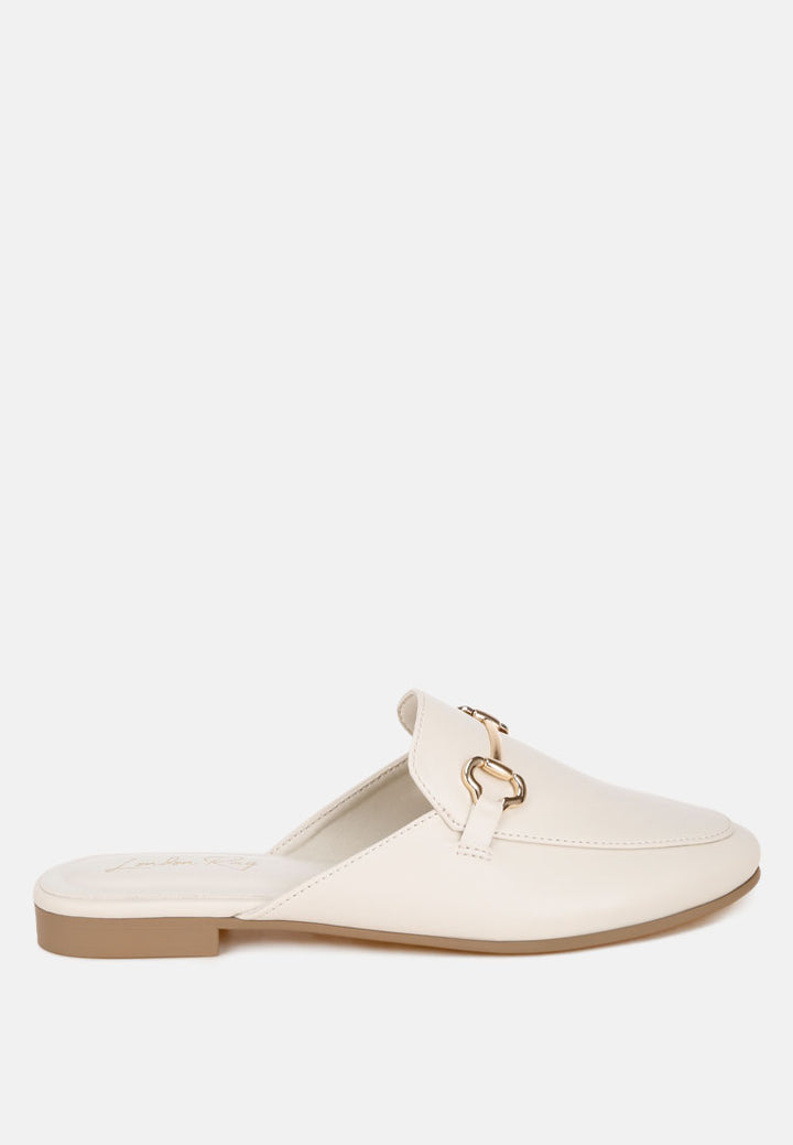 horsebit accent flat mules#color_ivory-smooth