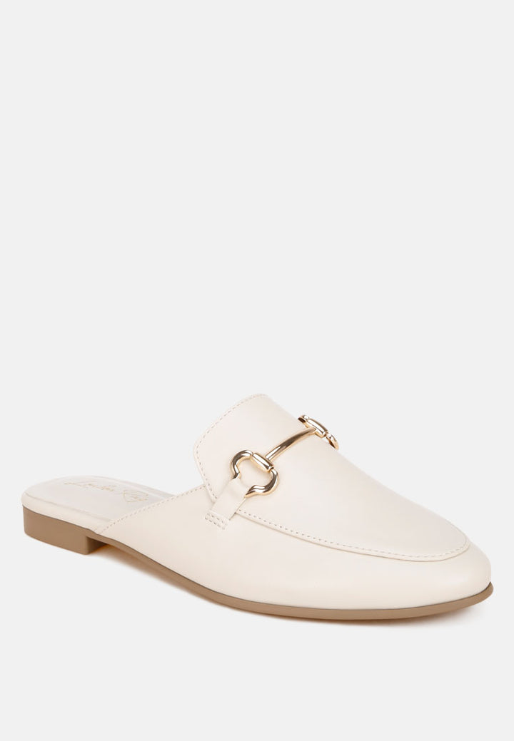 horsebit accent flat mules#color_ivory-smooth