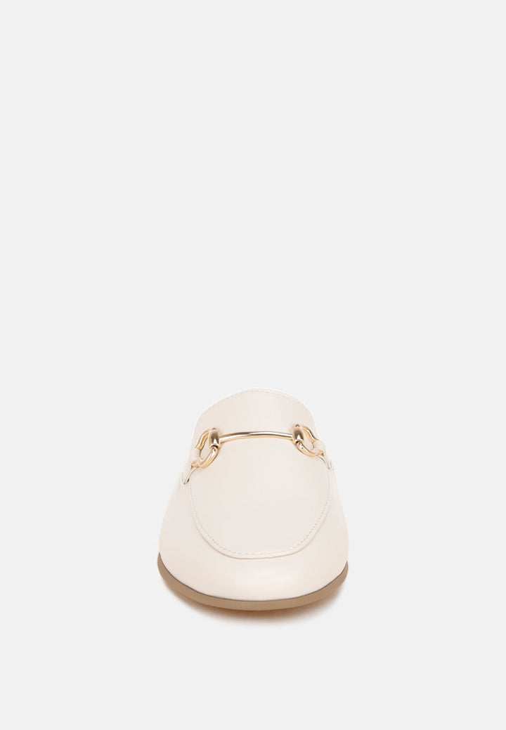 horsebit accent flat mules#color_ivory-smooth
