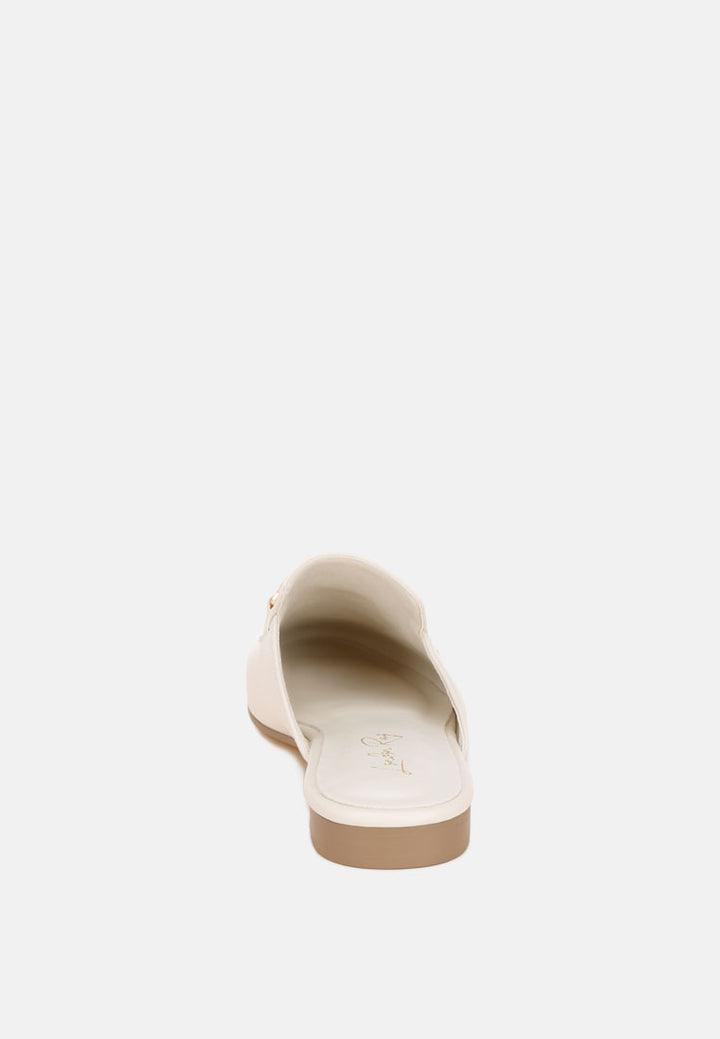 horsebit accent flat mules#color_ivory-smooth