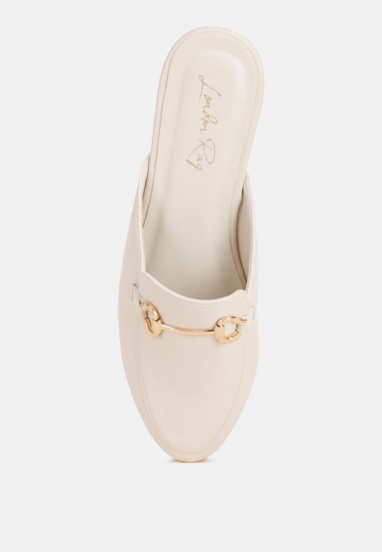 horsebit accent flat mules#color_ivory-smooth