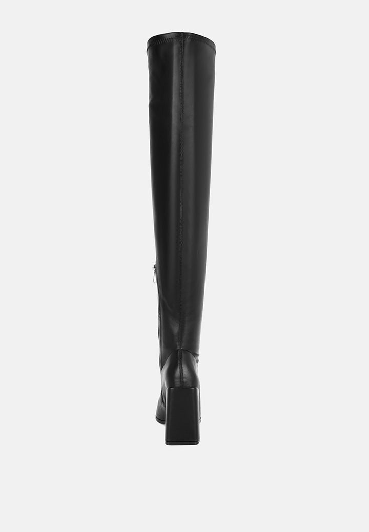 veronica block heel long boots#color_black-smooth