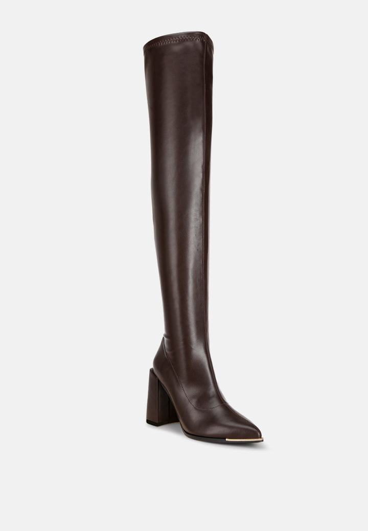 veronica block heel long boots#color_brown-smooth