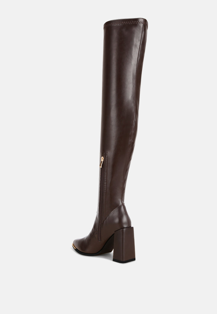 veronica block heel long boots#color_brown-smooth
