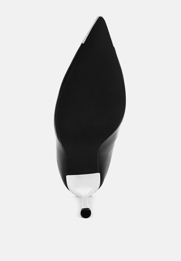 Faniyah Metallic Cap Toe Stiletto Bootsk#color_black-smooth