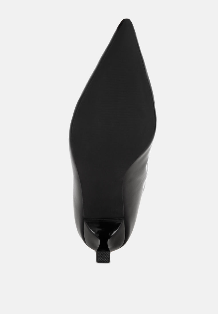 Bumbles Kitten Heel Pointed Toe Boots#color_black-smooth