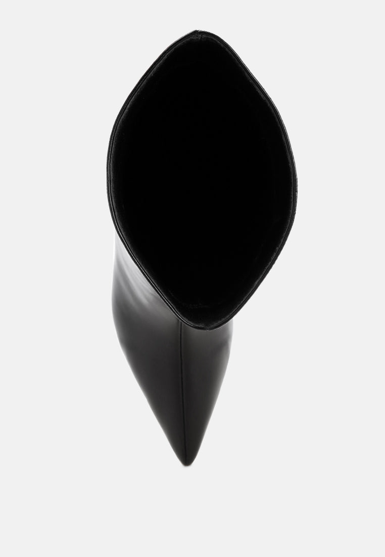 Bumbles Kitten Heel Pointed Toe Boots#color_black-smooth