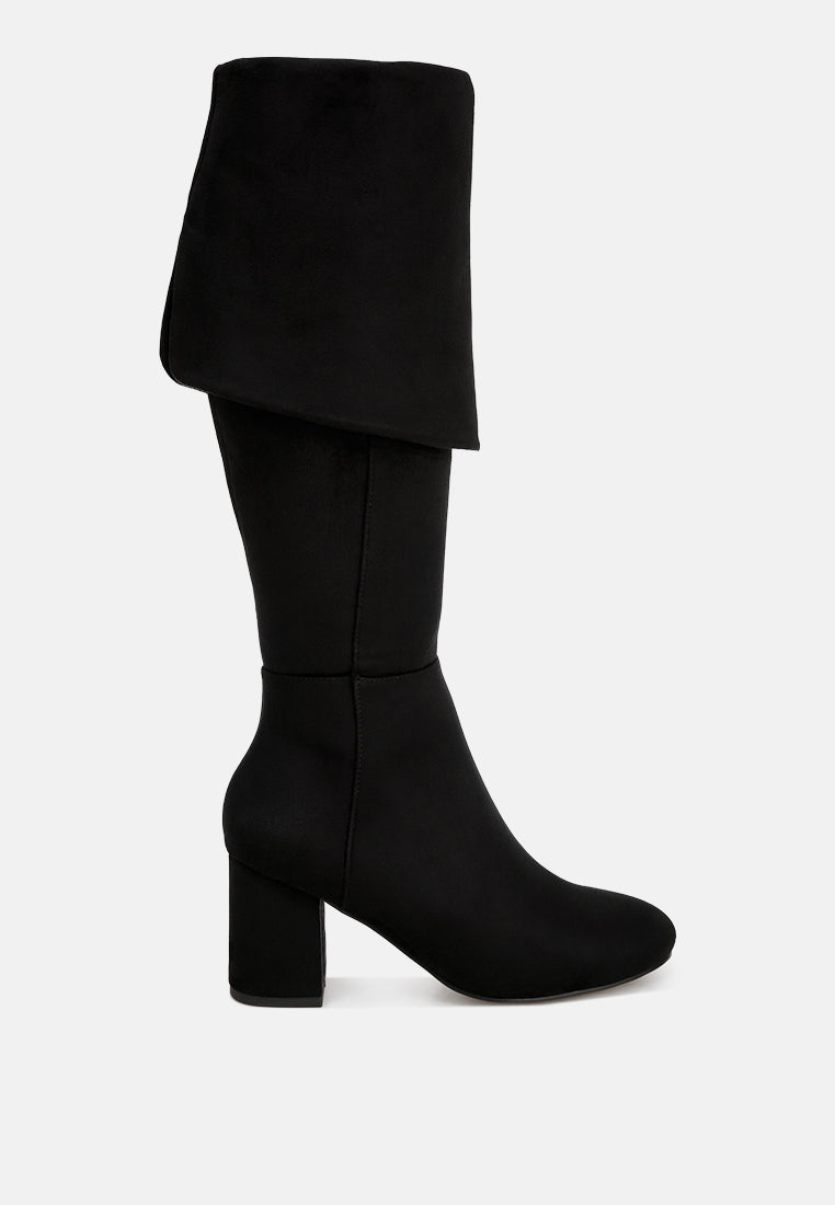 Celina Foldover Long Boots#color_black-suede