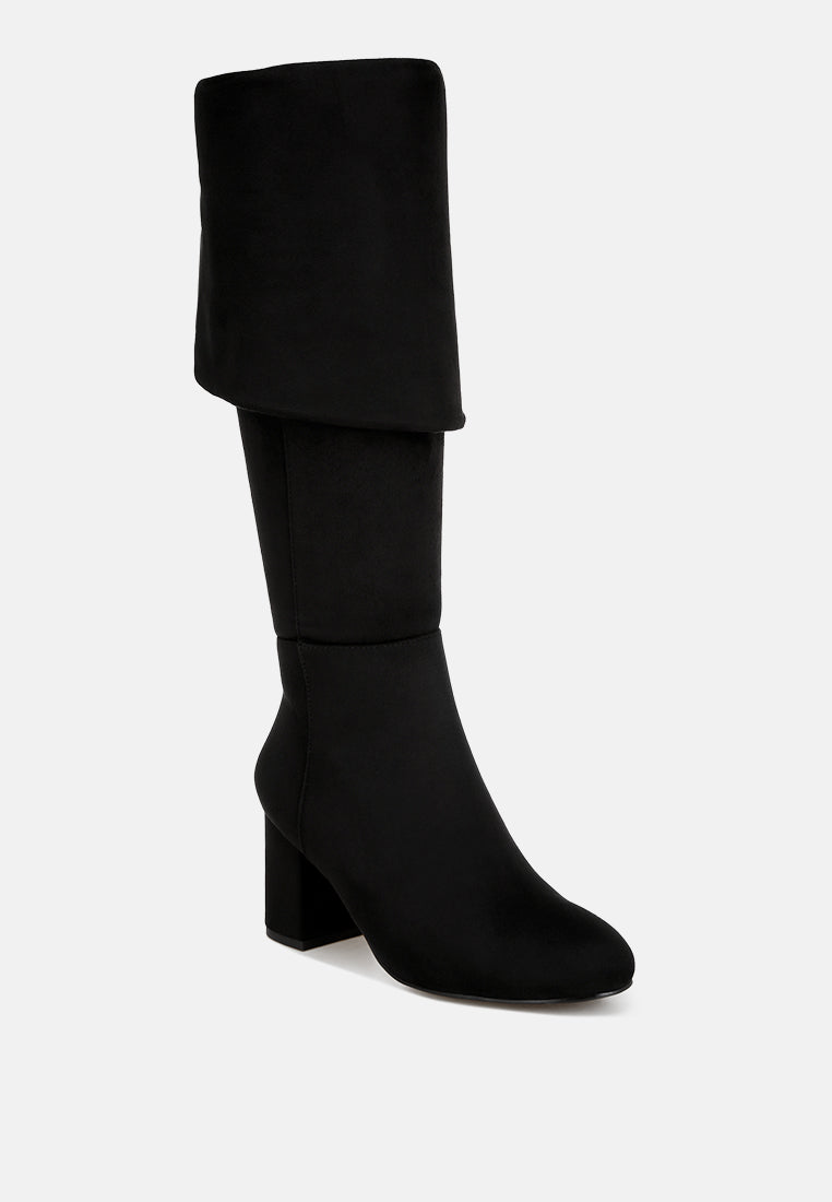 Celina Foldover Long Boots#color_black-suede