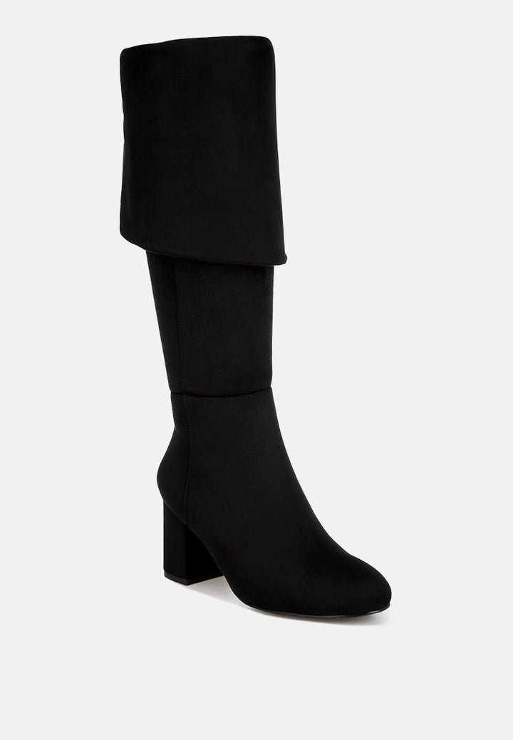 Celina Foldover Long Boots#color_black-suede