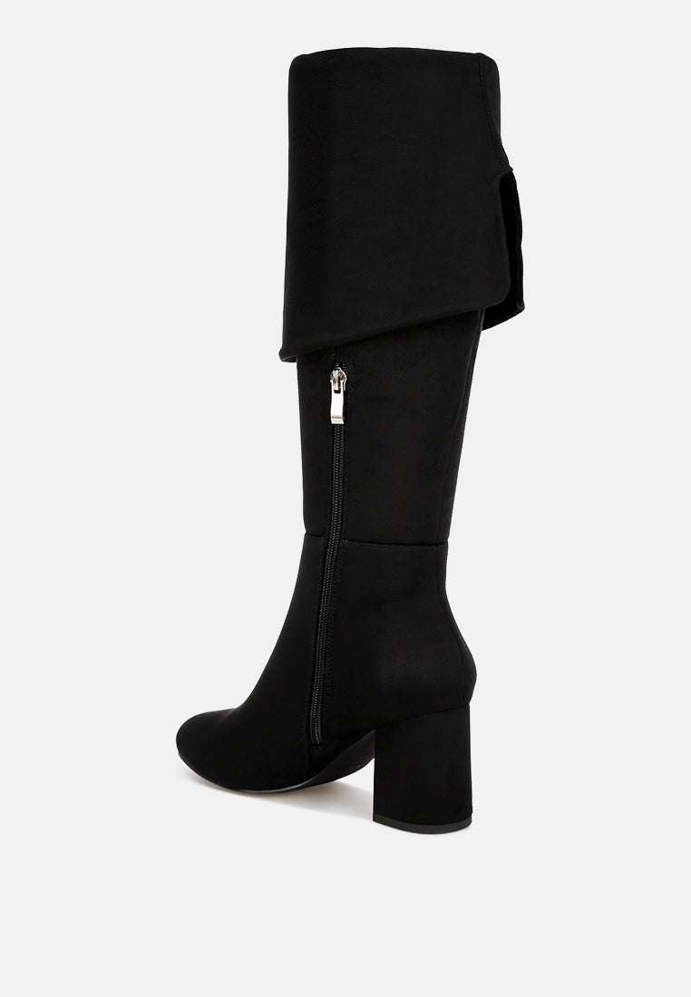 Celina Foldover Long Boots#color_black-suede
