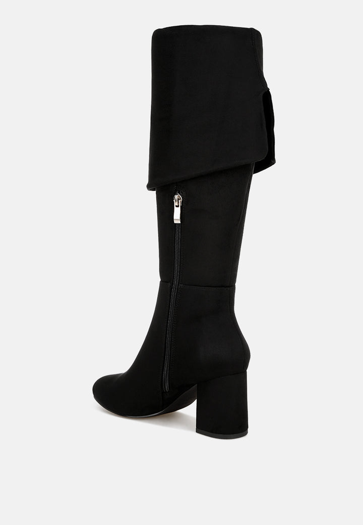 Celina Foldover Long Boots#color_black-suede