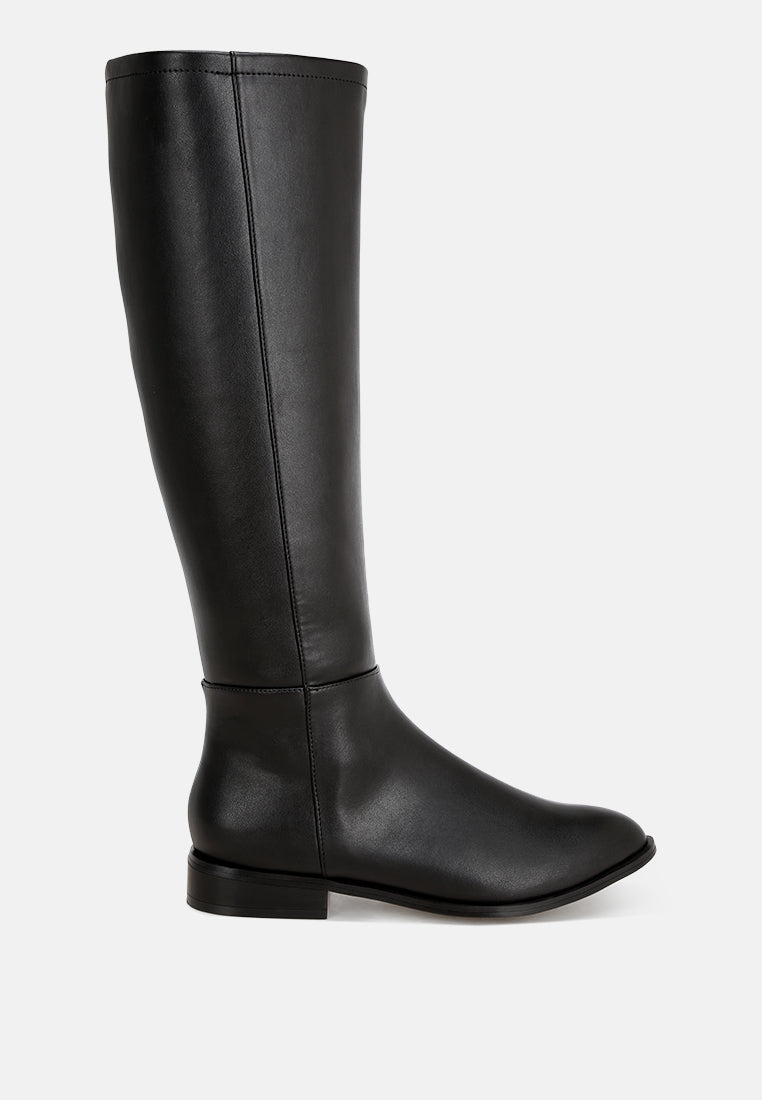 Quartet Low Heel Knee High Boots#color_black-smooth