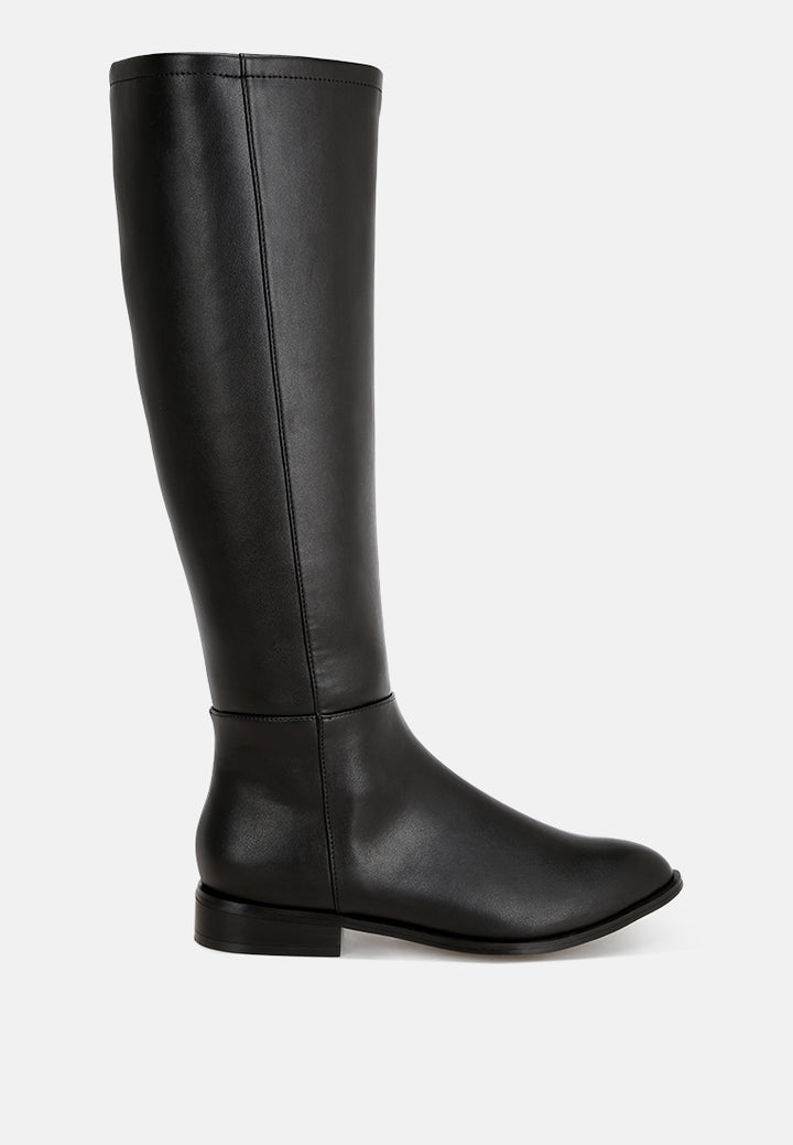 Quartet Low Heel Knee High Boots#color_black-smooth
